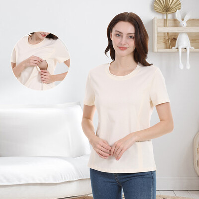 2024 de vară, haine noi pentru alăptare, îmbrăcăminte pentru alăptare, ocazional, pentru alăptare, cu mâneci scurte, tricou pentru alăptare de dimensiuni mari