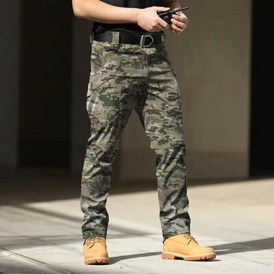 Pantaloni cargo tactici militari de vară Pantaloni casual bărbați, rezistenți la uzură, cu mai multe buzunare, pantaloni de lucru pentru drumeții în aer liber, cu uscare rapidă, bărbați