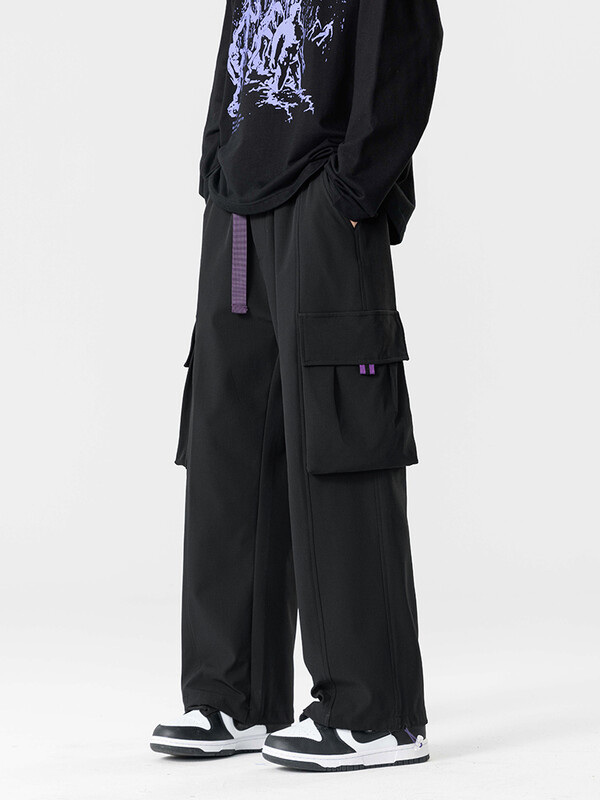 2024. aasta sügis, uued kandepüksid, meeste mitme taskuga, laia säärega vabaaja püksid, hip-hop tänavarõivad, vabad sirged püksid, meeste suur 8XL