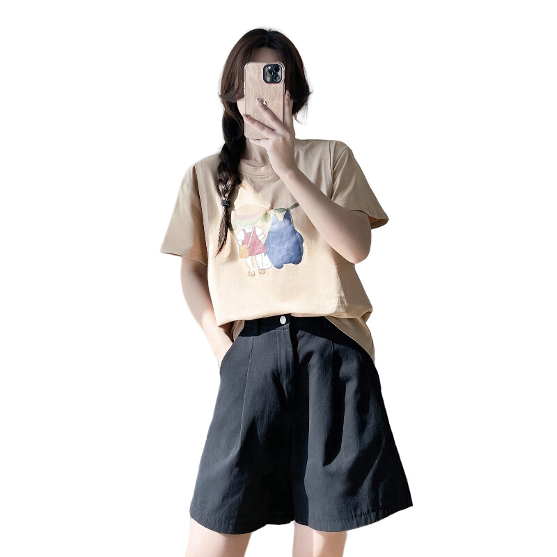 Haine pentru alăptare Cămașă de maternitate din bumbac Tricou de sarcină 2024 9219