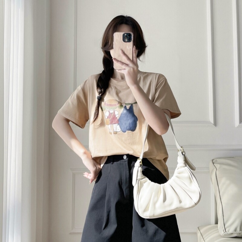 Haine pentru alăptare Cămașă de maternitate din bumbac Tricou de sarcină 2024 9219