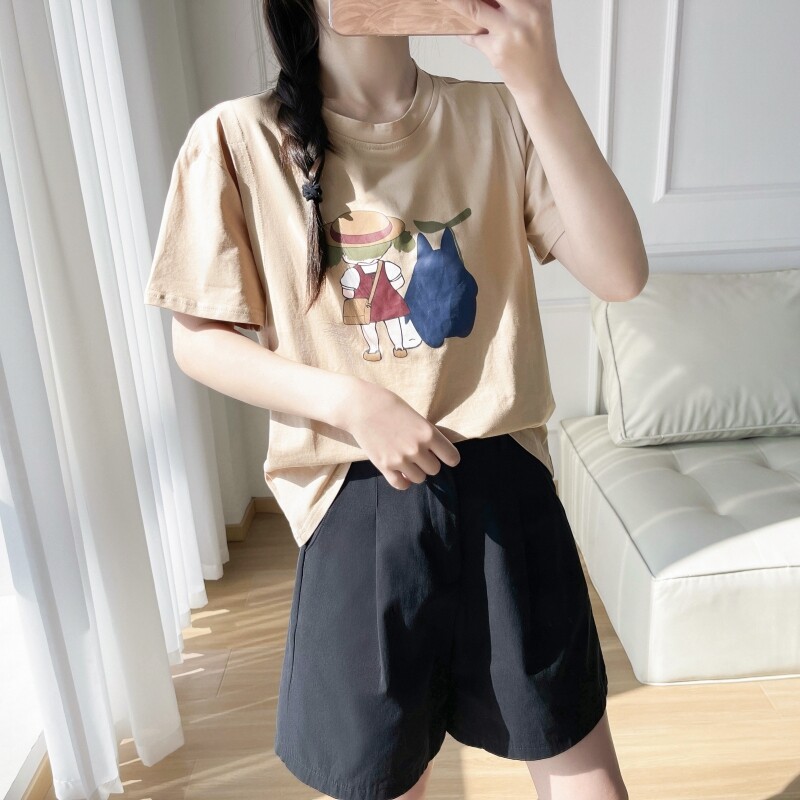 Haine pentru alăptare Cămașă de maternitate din bumbac Tricou de sarcină 2024 9219