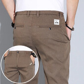 2024. gada vīriešu ikdienišķa elastīga jostasvieta, liocela auduma bikses, mīkstas, ērtas, šauras bikses ar taisnām kājām korejiešu vīriešu zīmola apģērbs