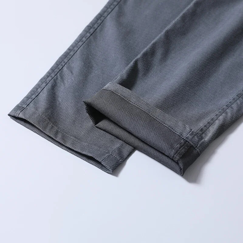 2024. gada vīriešu ikdienišķa elastīga jostasvieta, liocela auduma bikses, mīkstas, ērtas, šauras bikses ar taisnām kājām korejiešu vīriešu zīmola apģērbs