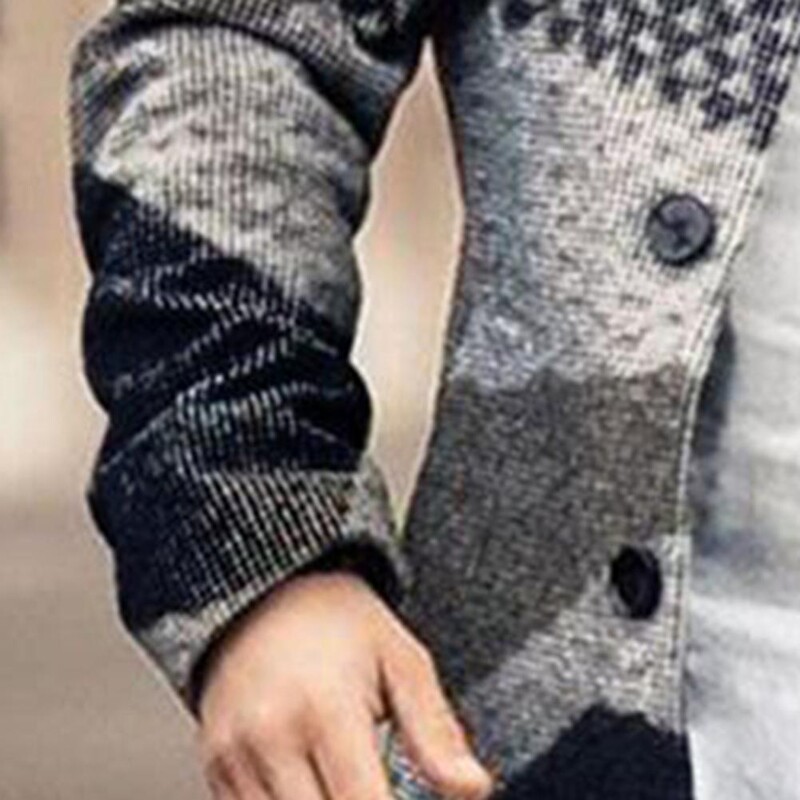 Pardesiu bărbați în carouri cu un singur piept, guler răsturnat, mâneci lungi, jachetă subțire, de lungime medie, haină cu buzunare calde trenci