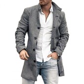 Populārs vīriešu mētelis virsdrēbes, garais mētelis, vienrindas bieza silta jaka, mētelis, viss atbilst