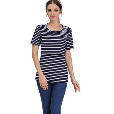 Haine de maternitate Topuri pentru alăptare Haine cu mâneci scurte pentru alăptare pentru femei însărcinate Tricou de vară pentru alăptare