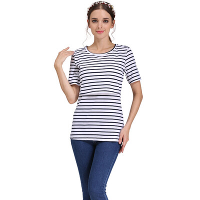 Haine de maternitate Topuri pentru alăptare Haine cu mâneci scurte pentru alăptare pentru femei însărcinate Tricou de vară pentru alăptare