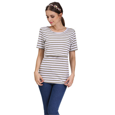 Haine de maternitate Topuri pentru alăptare Haine cu mâneci scurte pentru alăptare pentru femei însărcinate Tricou de vară pentru alăptare