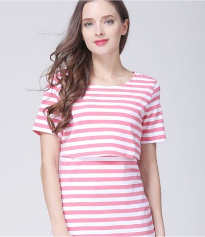 Haine de maternitate Topuri pentru alăptare Haine cu mâneci scurte pentru alăptare pentru femei însărcinate Tricou de vară pentru alăptare