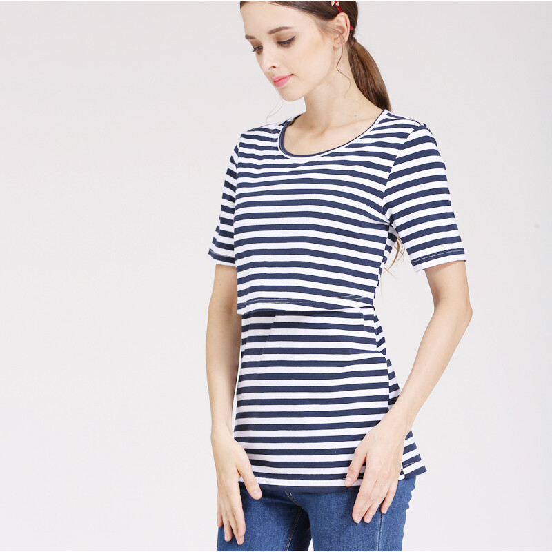 Haine de maternitate Topuri pentru alăptare Haine cu mâneci scurte pentru alăptare pentru femei însărcinate Tricou de vară pentru alăptare