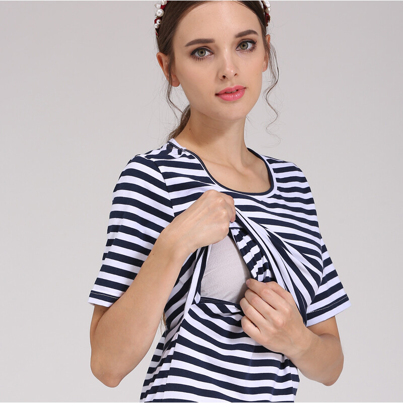 Haine de maternitate Topuri pentru alăptare Haine cu mâneci scurte pentru alăptare pentru femei însărcinate Tricou de vară pentru alăptare