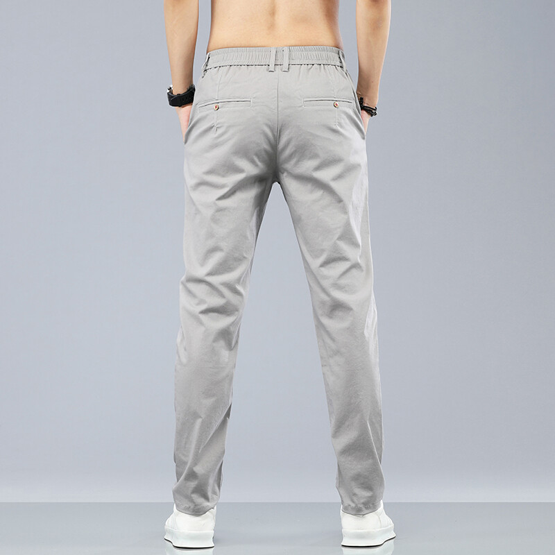 2024 Nou 98% bumbac, clasic, subțire, pantaloni elastici, la modă, de vară, subțiri, moale, bărbați, casual, respirație coreeană, pantaloni 28-38