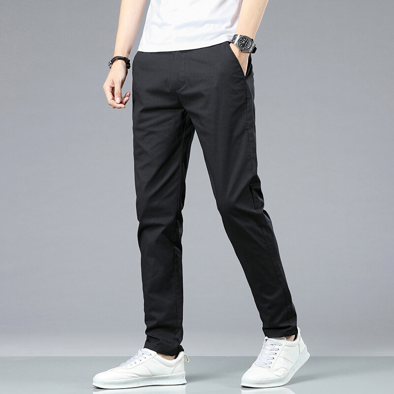 2024 Nou 98% bumbac, clasic, subțire, pantaloni elastici, la modă, de vară, subțiri, moale, bărbați, casual, respirație coreeană, pantaloni 28-38