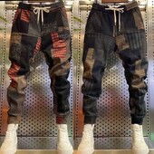 Lână de pluș 2022, pentru bărbați, vară iarnă, cu șase buzunare, pantaloni casual, pantaloni harem elastici, pantaloni largi