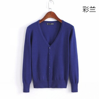 Džemperis, trikotāžas jaciņa ar pogu jaka 2023. gada pavasara rudens V veida kakla izgriezums, brīvs liela izmēra garās piedurknes ikdienas topi sievietēm, 4XL džemperis