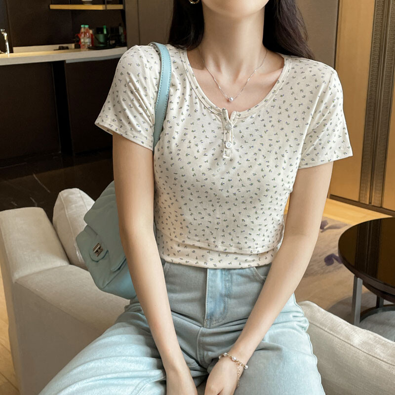 Μπλουζάκια θηλασμού για έγκυες καλοκαιρινές χαριτωμένα μπλουζάκια εγκυμοσύνης γαλουχίας από 100% βαμβακερά λουλούδια