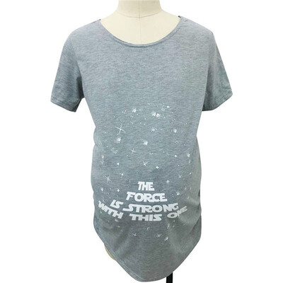 Vicces kismama pólók Bő ruhák terhes nőknek Föld betűk Nyomtatás Rövid ujjú pólók Nyári terhességi ruházat