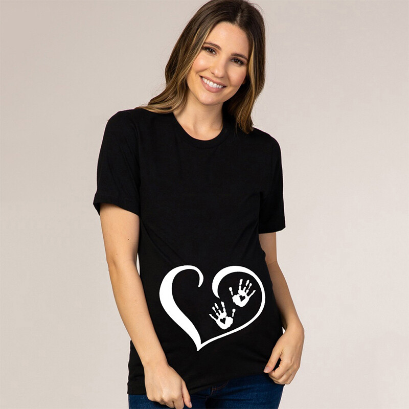 Vasaras smieklīgi multfilmu apdrukas Grūtniecības T-krekli Topi Grūtnieču apģērbi Liela izmēra īsām piedurknēm Grūtniecēm Izpārdošanas T-krekli