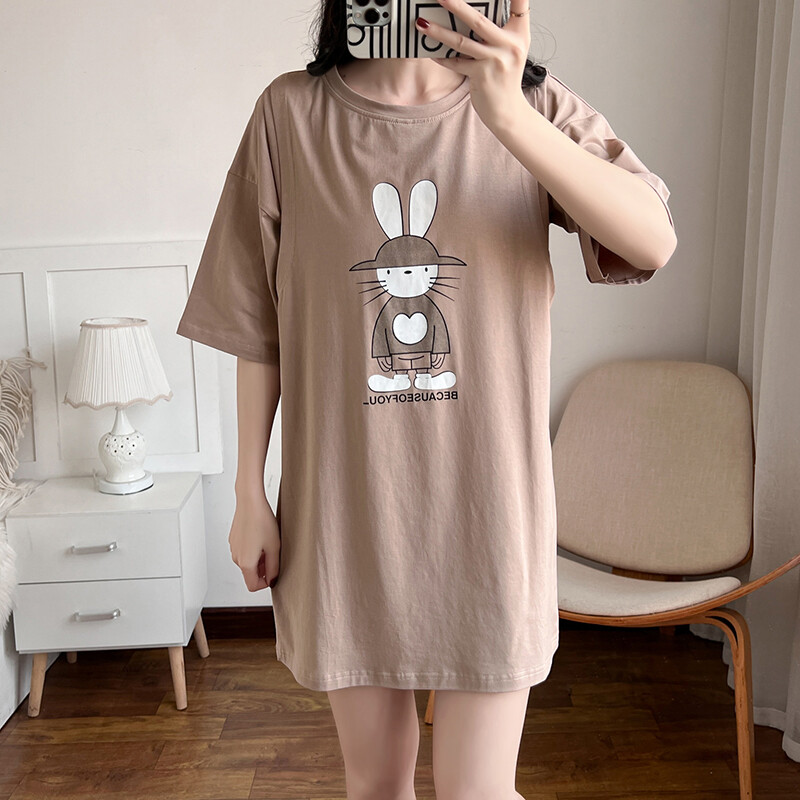 Îmbrăcăminte pentru alăptare Cărucior pentru alăptare Tricou Iepuraș drăguț Solid alb cu mânecă scurtă pentru femei însărcinate Haine de vară 6045B