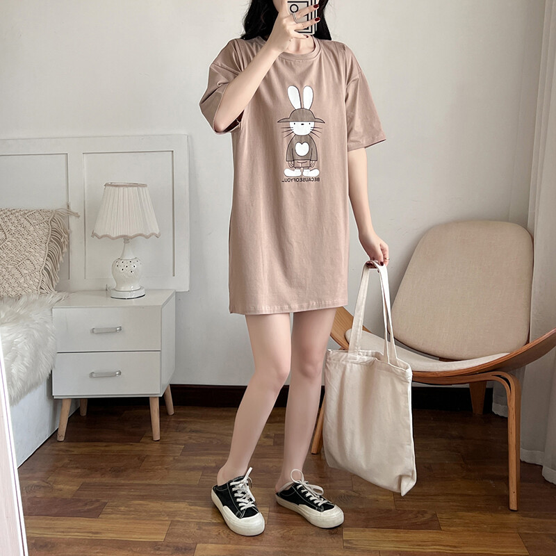 Îmbrăcăminte pentru alăptare Cărucior pentru alăptare Tricou Iepuraș drăguț Solid alb cu mânecă scurtă pentru femei însărcinate Haine de vară 6045B