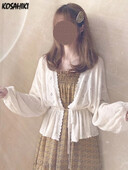 KOSAHIKI Dulce Kawaii Moale Fată Drăguță Cardigan Femei Pulover Topuri Japoneză Solid Mânecă Lungă Subțire Lolita Tricotat Kardigany