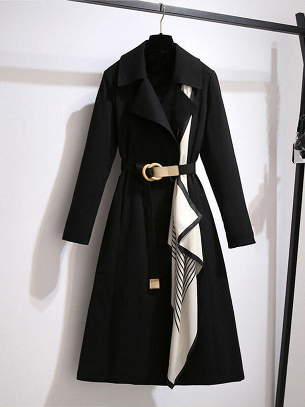 Sieviešu eleganti brīvi gari mēteļi jostas korejiešu ielu apģērbi, eleganti lielizmēra 4xl topi Abrigos pavasara rudens ikdienas Gabardina jakas