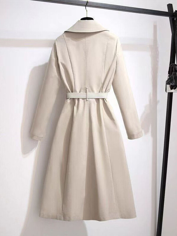 Sieviešu eleganti brīvi gari mēteļi jostas korejiešu ielu apģērbi, eleganti lielizmēra 4xl topi Abrigos pavasara rudens ikdienas Gabardina jakas