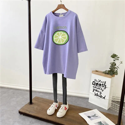 2022 m. naujos vasaros korėjietiškos versijos madingi krūtimi maitinantys marškinėliai, vidutinio ilgio trumpomis rankovėmis nėščioms moterims