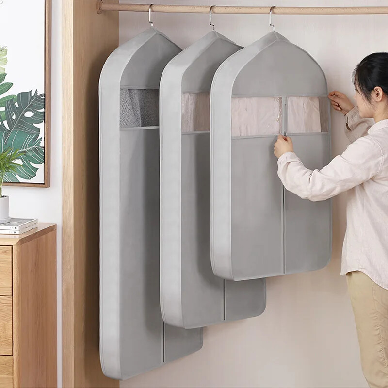 Îmbrăcăminte nețesute Huse de praf Geanta pentru costum lung Imbracaminte Rochie Costum Protector pentru haine Husa de praf Organizator de haine Dulap Geanta de depozitare