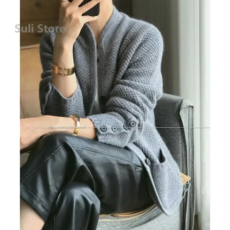 Rudens ziema Jauns, biezināts jaciņš sieviešu džemperis ar kaklu