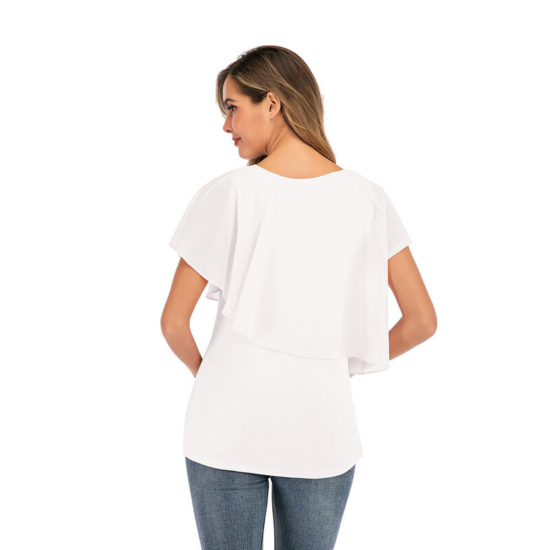 Ženska bluza za trudnice Majica kratkih rukava za dojenje Ženska jednobojna majica kratkih rukava za trudnice za dojenje 임부복