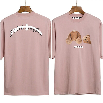 Tricou din bumbac pur pentru femei însărcinate 2024, tricou cu mânecă scurtă ursuleț pentru bărbați și femei