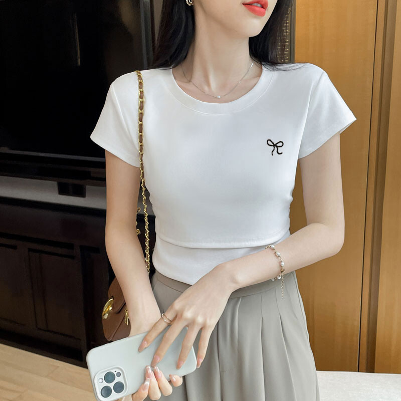 Tricou subțire de vară pentru alăptare pentru maternitate, imprimat la modă, cu gâtul în formă de O, pentru femeie postpartum, tricou din bumbac pentru alăptare, alb, sexy, pentru alăptare