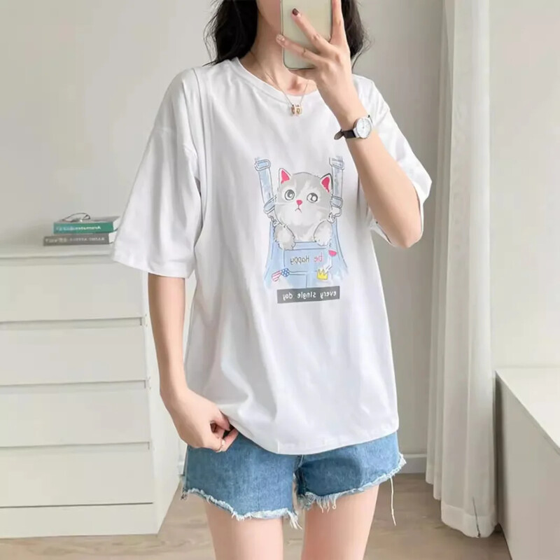 Trendy majica za dojenje za majke Ljetna odjeća pikantnog stila Majica kratkih rukava s okruglim izrezom Gornja odjeća za trudnice