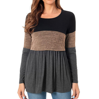 Grūtnieču barošanas T krekls grūtniecēm ar garām piedurknēm, raibs, māsu tops Blūze zīdīšanas periodam, grūtniecība, apģērbs, džemperis