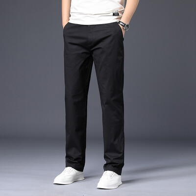 Vīriešu bikses Kokvilna Ikdienas Stretch vīriešu bikses vīriešu garas Taisnas Augstas kvalitātes 4 krāsas Liela izmēra bikškostīms 42 44 46