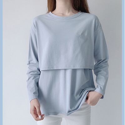 Sieviešu Grūtnieču T-krekli Apģērbi Pavasara garās piedurknes Soild Barsing Top Zīdīšanas krekli Vasaras Grūtniecība Barošanas T-apģērbi