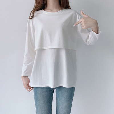 Sieviešu Grūtnieču T-krekli Apģērbi Pavasara garās piedurknes Soild Barsing Top Zīdīšanas krekli Vasaras Grūtniecība Barošanas T-apģērbi