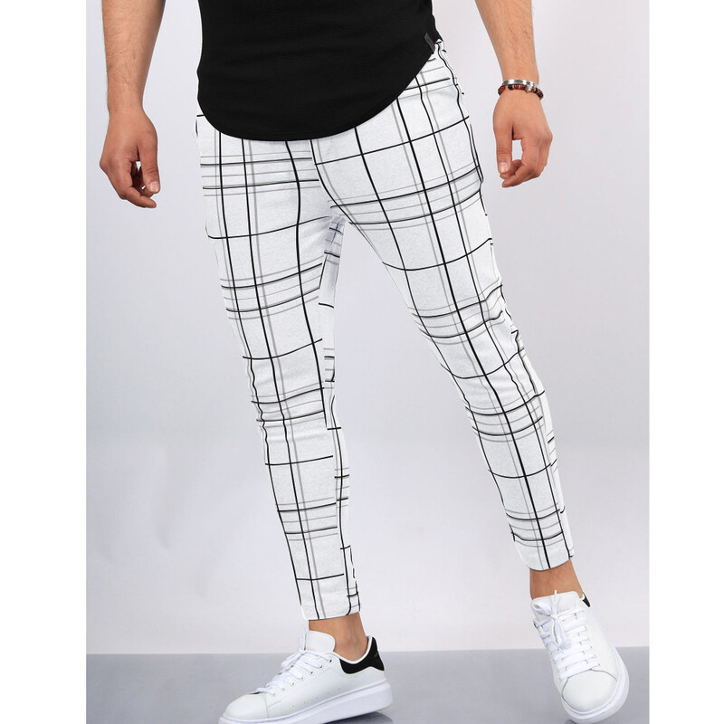 Nove jesensko-zimske muške ležerne karirane hlače Poslovne poslovne svečane hlače za muške svečane hlače Uske hlače Muška odjeća