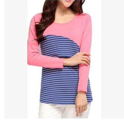 Haine de maternitate Fashion Burst Femei însărcinate cu dungi cu mâneci lungi pentru alăptare Pulover Cămașă Tricou pentru alăptare