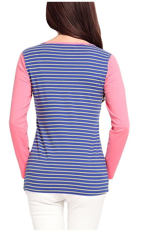 Haine de maternitate Fashion Burst Femei însărcinate cu dungi cu mâneci lungi pentru alăptare Pulover Cămașă Tricou pentru alăptare