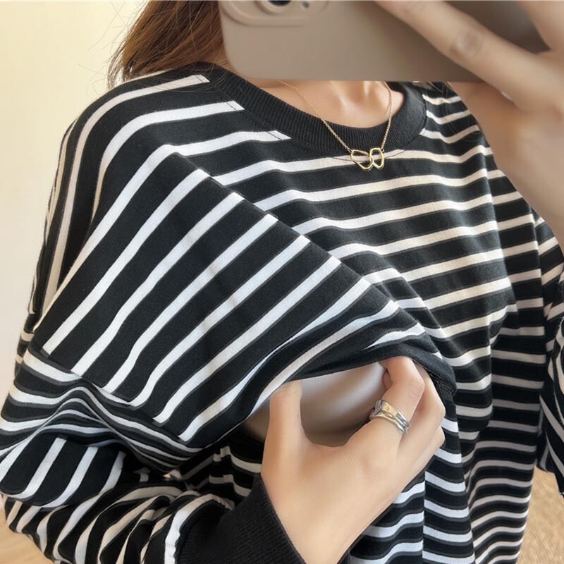 Pavasara un rudens ziemas grūtnieču apģērbi barošanas T-krekli grūtniecēm ar garām piedurknēm bruņurupučus, brīvi zīdīšanas topi