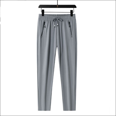 Pantaloni de sport pentru bărbați, primăvară, vară, cu șireturi, cu talie elastică, jambiere, pantaloni sportivi, comozi, drepti