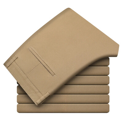 97% pamuk muške ležerne hlače jesenske modne udobne elastične uske ravne poslovne hlače crne vojnozelene kaki boje