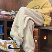 Vīriešu ar flīsa oderi, biezinātas bikses, brīvas sporta ikdienas bikses kokvilnas vates moderns zīmols daudzpusīgs rudens/ziema