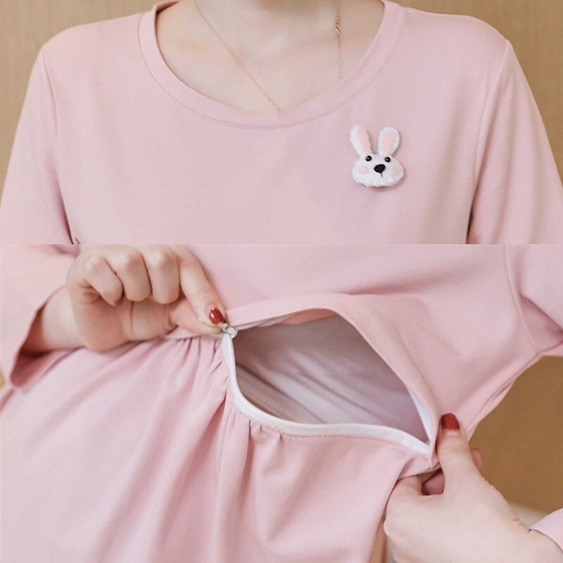 Tavaszi kismama póló koreai stílusú kismama blúzok, hosszú ujjú, vonalas bő pólók terhes nőknek, terhes felsők póló