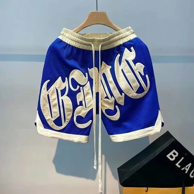 2024. gada vasaras jauna stila amerikāņu hiphopa moderns zīmola vīriešu sporta bikses, brīvas piegriezuma basketbola bikses, ielas apģērbs