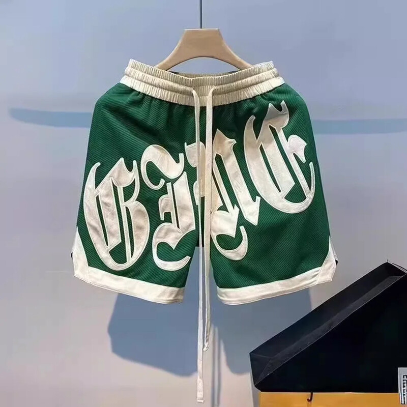 2024. gada vasaras jauna stila amerikāņu hiphopa moderns zīmola vīriešu sporta bikses, brīvas piegriezuma basketbola bikses, ielas apģērbs