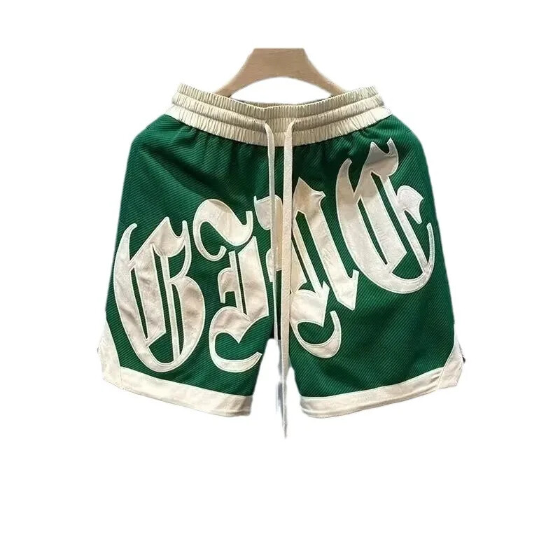 2024. gada vasaras jauna stila amerikāņu hiphopa moderns zīmola vīriešu sporta bikses, brīvas piegriezuma basketbola bikses, ielas apģērbs